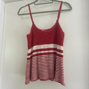 Anthropologie Red Knit Tank Top